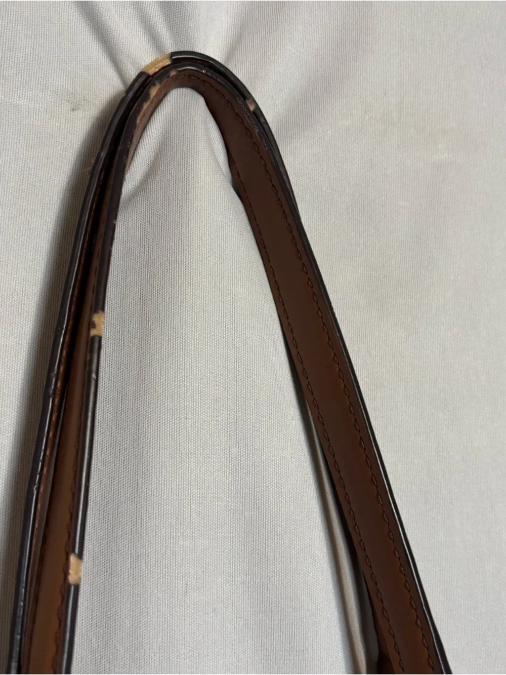 Michael Kors Cognac Pebbled Leather Tote with Gold Chain Straps zipper closure